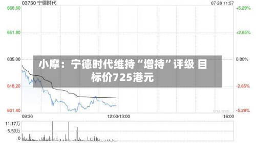 小摩：宁德时代维持“增持”评级 目标价725港元-第3张图片