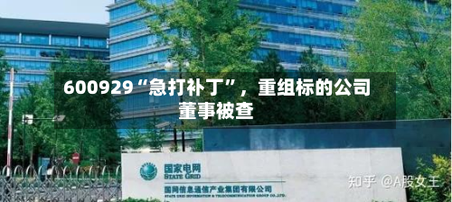 600929“急打补丁	”，重组标的公司董事被查-第2张图片