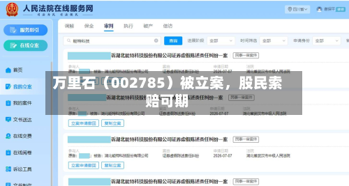 万里石（002785）被立案，股民索赔可期-第2张图片