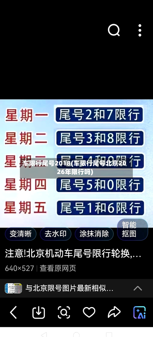 车限行尾号2018(车限行尾号北京2026年限行吗)-第2张图片