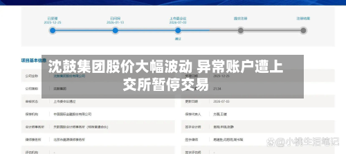 沈鼓集团股价大幅波动 异常账户遭上交所暂停交易