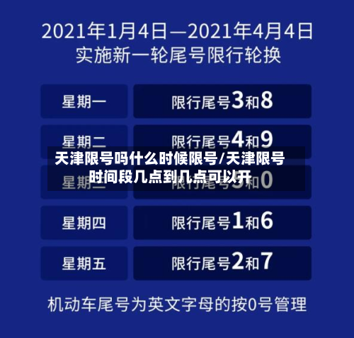 天津限号吗什么时候限号/天津限号时间段几点到几点可以开