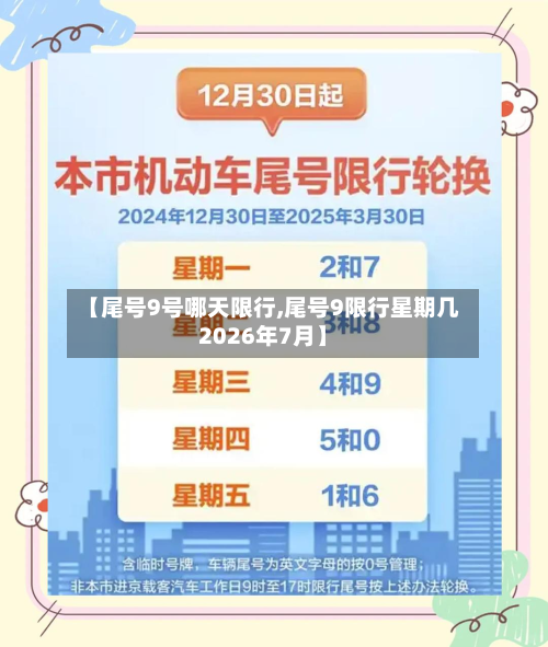 【尾号9号哪天限行,尾号9限行星期几2026年7月】-第3张图片