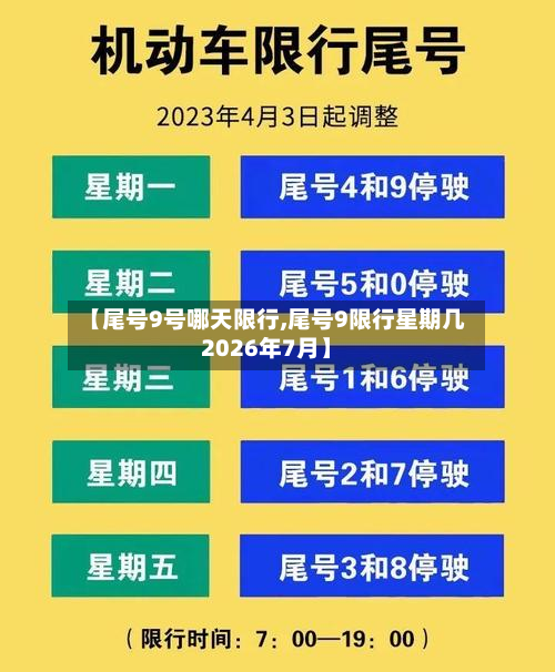 【尾号9号哪天限行,尾号9限行星期几2026年7月】-第2张图片