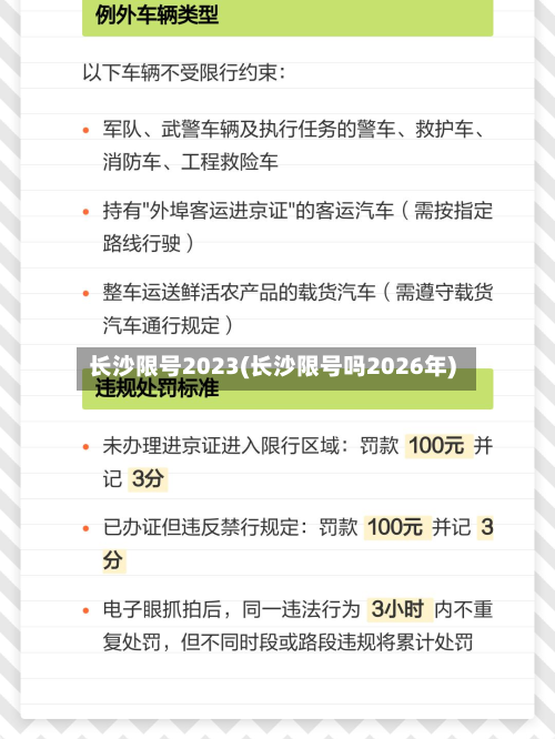 长沙限号2023(长沙限号吗2026年)-第2张图片