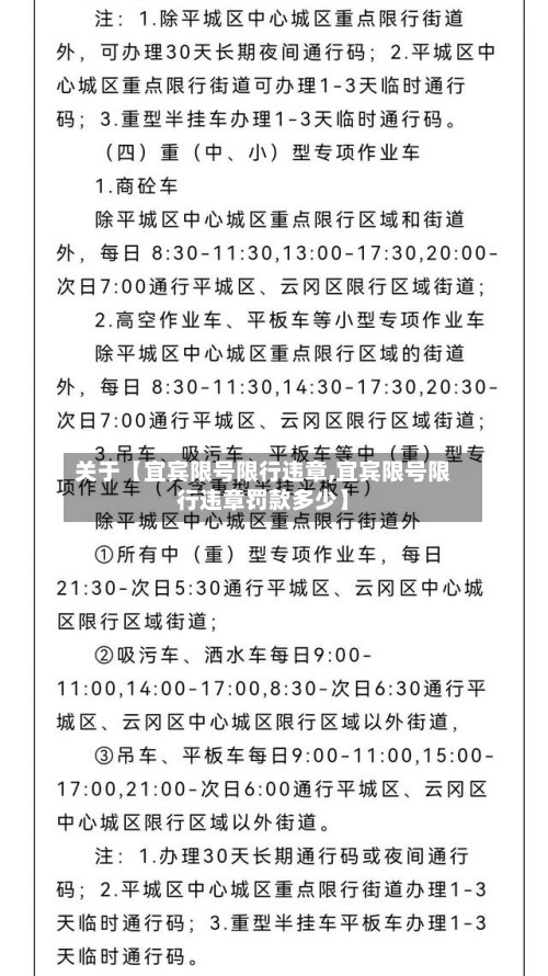 关于【宜宾限号限行违章,宜宾限号限行违章罚款多少】