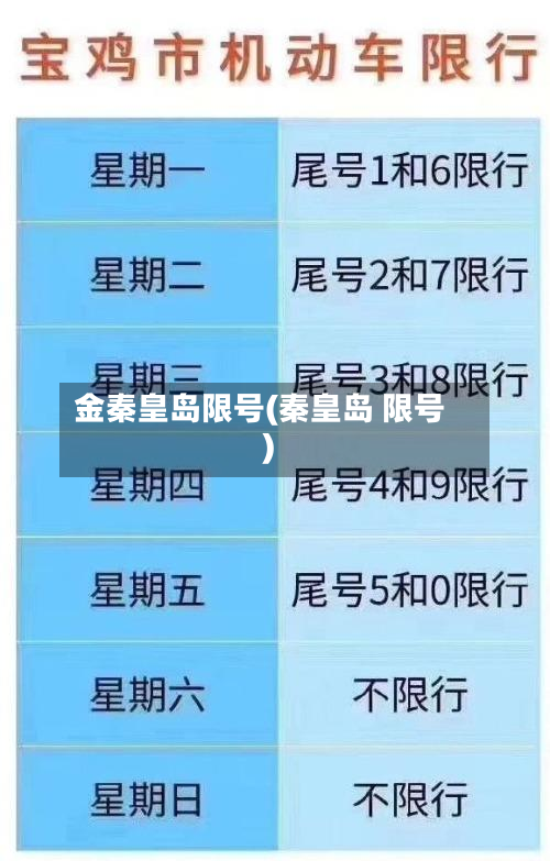 金秦皇岛限号(秦皇岛 限号)