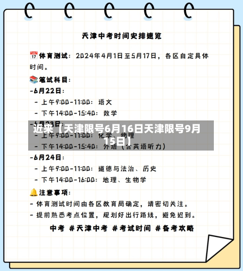 近来【天津限号6月16日天津限号9月15日】
