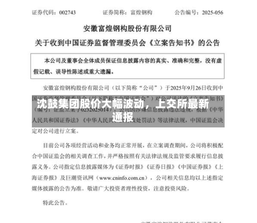 沈鼓集团股价大幅波动	，上交所最新通报-第1张图片