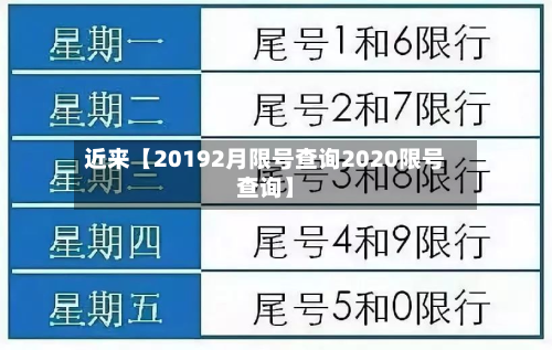 近来【20192月限号查询2020限号查询】-第3张图片