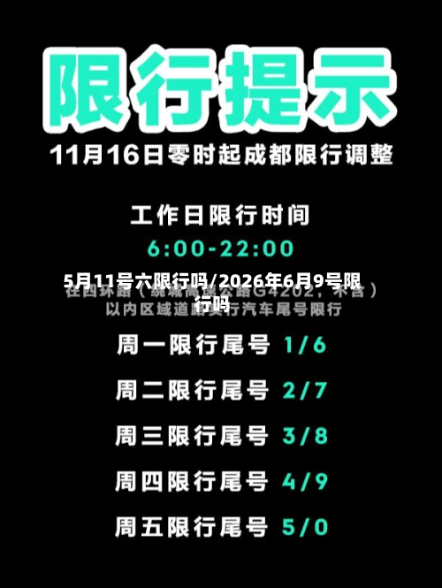 5月11号六限行吗/2026年6月9号限行吗