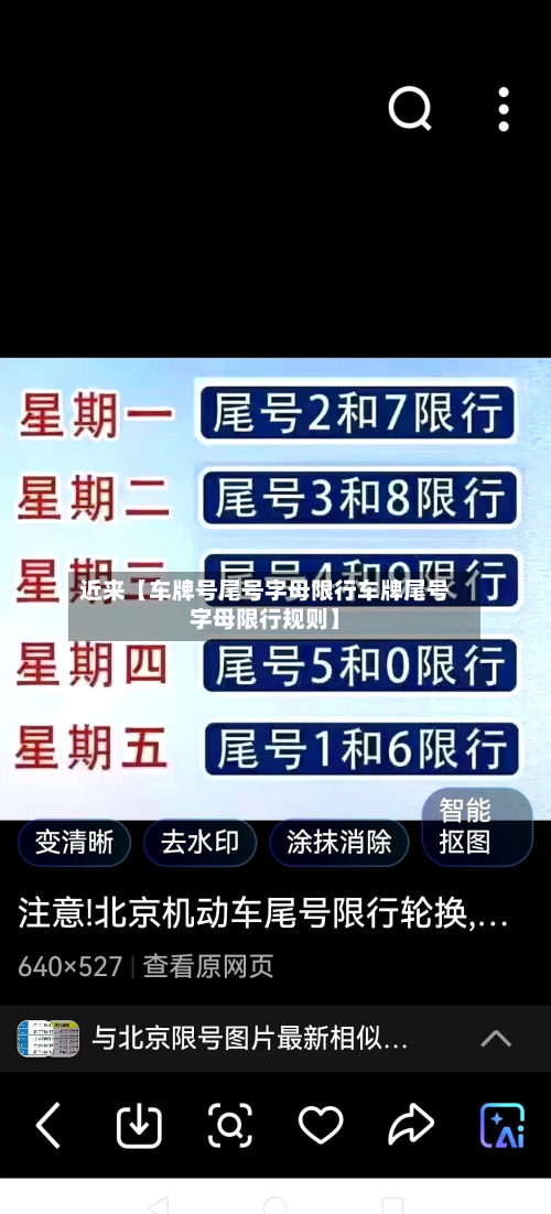 近来【车牌号尾号字母限行车牌尾号字母限行规则】