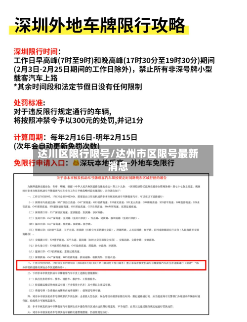 达川区限行限号/达州市区限号最新消息