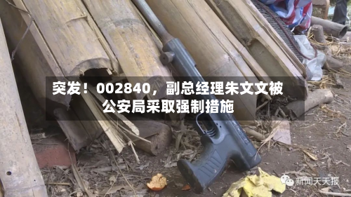 突发!002840,副总经理朱文文被公安局采取强制措施