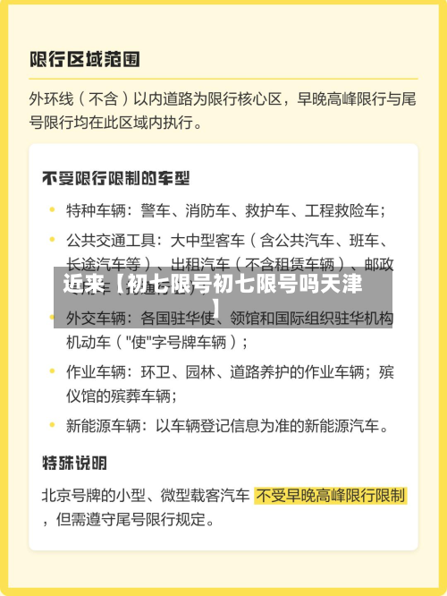 近来【初七限号初七限号吗天津】