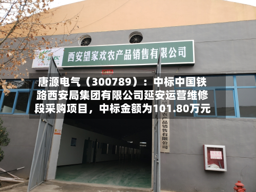 唐源电气（300789）：中标中国铁路西安局集团有限公司延安运营维修段采购项目，中标金额为101.80万元-第3张图片